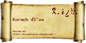 Korach Éva névjegykártya